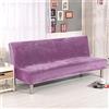 Surwin Copridivano Senza Braccioli 2/3 Posti Elasticizzato Tinta Unita Velluto Antimacchia Fodera per Divano Letto Antiscivolo Lavabile Pieghevole Clic Clac Copri Divano (L:190-210cm,Viola Chiaro)