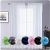 GAIFNAG Tende di Lino Traslucido, Tende per Interni 80 x 180 cm Termiche Isolanti, Voile Trasparenti con Occhiell Tende Tende Oscuranti Tende a Vetro per Matrimoni, Ristorante, Bianco