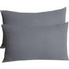 ZZDZW Set di 2 Copri Cuscini 50x70 per Divano 40x70 Copricuscino 50x80 Elasticizzato con Cerniera,Federe Moderne per Camera da Letto Decorativo Velluto A Coste Elegante(Gray,30cmx60cm Set of 2)