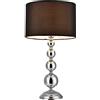 lux.pro Lampada da Tavolo con Paralume Cilindrico in Tessuto Ø 29 cm e Stelo Decorativo Abat Jour da Comodino Scrivania Altezza 51 cm Soggiorno Camera da Letto - Nero/Cromo