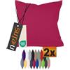 npluseins Set da 2 federe in cotone - decorazione moderna per la casa dal design essenziale 317.361, 40 x 40 cm, bordeaux