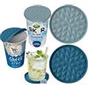 Wingcases Coperchio per yogurt riutilizzabile in silicone, 500 g (set da 2, blu scuro e azzurro) reversibile, per sottobicchieri, organizer da cucina, adatto per yogurt, yogurt, sottobicchieri per