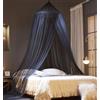 ZIQINPSQ Zanzariera per letto, baldacchino per letto singolo, matrimoniale, king size, zanzariera a cupola per interni ed esterni, letto per bambini e letti per adulti (nero)