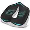 Poligino Cuscino per Sedile Memory Foam,Cuscino Sedia Ufficio,Cuscino per Sedie,Cuscino Auto,Cuscino Ortopedico Coccige,Fodera Lavabile,Grigio