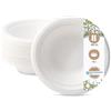 BIOZOYG Piatti usa e getta Vaschette per zucchero da cucina I piatti biodegradabili I Piattini da zuppa Ciotola Piatti pasta Piatto da portata I 50 x Piatto fondo 400ml, rotondo 18cm