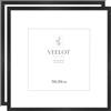 Veelot® 2x Cornice Foto in Legno Ayous nero 30x30cm,Passepartout 20x20cm,Cornici quadrata media per Legno di documenti e diplomi - Montaggio a parete o esposizione da tavolo