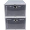 Operitacx Scatola Porta Scarpe Cassetto in Plastica Trasparente, Set 2 Pezzi Rinforzate per Riporre Scarpe da Uomo, Impilabile e Salvaspazio per Uso Domestico