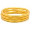 MAJALE Confezione da 3 Braccialetti Foglia Oro da Donna - Bracciale Lucido - Tempio Buddista Tibetano Flessibile e Leggero - Colore Oro