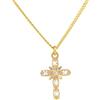 GocciAzzurra Jewels GocciAzzurra - Collana da Donna Crux, Collana con Pendente a Croce con Pietre in Nanoceramica, Gioiello Made in Italy, Protezione E-Coating, Color Oro