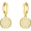 SOFIA MILANI - Orecchini da Donna in Argento 925 - Placcati in Oro - Orecchino Pendente a Cerchio Griglia - E2843