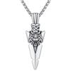 REDSUN Collana con ciondolo a forma di freccia vichinga, martello di Thor, in argento sterling 925, con ciondolo a forma di croce, ciondolo celtico, amuleto, gioiello per uomo, figlio, ragazzo, donna