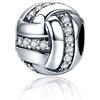 ShiYu Charms in argento sterling per braccialetti Pandora,Pallavolo sportivo perline fascino gioielli regalo per le donne ragazze, 4.5-5 mm, Zirconia cubica, Zirconie sintetico