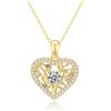 PAKORIO Collana moissanite Albero della Vita con cuore romantico donna, 0,5ct VVS1, placcata oro 14K, ipoallergenica, catena regolabile 40-45cm, anti-ossidazione, regalo(Trasparente)