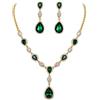 Clearine Orecchini Matrimonio Nuziale Zirconia cubica lacrima Y Collana And Gioielli Set per Donna