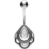 PIERCINGLINE Piercing per ombelico in acciaio chirurgico a banana, design orientale, oro rosa, oro, argento