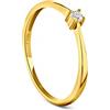 MIORE Gioielli Anello Solitario da Donna,Vero Oro Giallo 9KT 375 con Diamante Naturale Taglio Brillante Ct. 0,05. Anello di Fidanzamento Classico con Brillante solitario, Anello anallergico.