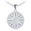 MICMIF Collana Argento 925 da Donna Rotondo Pendente Sole, Ciondolo a forma di Moneta, Catena 45cm Gioielli Regalo per Fidanzata Moglie Mamma