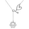 YFN Collana in argento sterling 925 Paw Print Lariat Y gioielli di compleanno per cane mamma donna, Argento sterling, stile 1