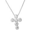 inSCINTILLE Croci Collana in argento con charm crocetta e zirconi