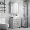 Vidaxl Set di mobili per il bagno TULUM 2 pcs Grigio cemento