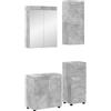 Vidaxl Set di mobili per il bagno TULUM 4 pcs Grigio cemento