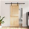 Vidaxl Porta scorrevole Naturale e Nero 80 x 210 cm