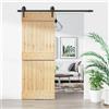 Vidaxl Porta scorrevole Naturale e Nero 80 x 210 cm
