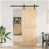 Vidaxl Porta scorrevole NARVIK Naturale e Nero 80 x 210 cm (152,5 cm)