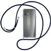 Sewutoyu Custodia Collana per Cellulare Compatibile con Motorola Moto Edge 20 Lite - Cover Silicone TPU Protettiva Trasparente - Custodia indossabile per Collo - Case a Tracolla con Cordina, Blu