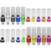 WISEORANGE Chiavetta USB 8GB 20 Pezzi Pen Drive Girevole USB 2.0 Unità Memoria Flash per PC, Laptop, TV (10 Multicolorato)