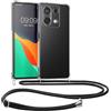 kwmobile Custodia Compatibile con Xiaomi Redmi Note 13 5G Cover - Back Case in Silicone TPU - Protezione Smartphone con Cordino - trasparente/nero