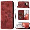 LSPCASA Custodia con Honor Magic8 Lite Pelle PU Flip Protettiva Cover Con Slot Per Schede Funzione Supporto Custodia Cover Portafoglio con Honor Magic8 Lite Rosso