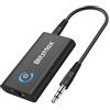 BlitzMax Ricevitore trasmettitore bluetooth 5.2, adattatore audio bluetooth 2 in 1 mini portatile con cavo da 3,5 mm, trasmettitore Dual Link per PC/TV/impianto audio per auto/altoparlante cablato