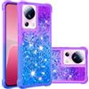 BLOTECH Brillantini Custodia Cover Compatibile con Xiaomi 13 Lite, Bling Glitter Backcover, Angoli Rinforzati,Rugged Liquido Brillantini Flessibile Shell Cover Custodia per Xiaomi 13 Lite, Purple Blue