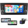 Hexinex Android 15 Autoradio 1 DIN per Fiat Grande Punto (2005-2012) 6,86 Car Radio con Bluetooth Wireless CarPlay Android Auto WIFI GPS FM RDS Comandi al volante Telecamera posteriore (4GB+64GB)