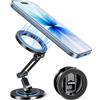 Itramax Supporto Telefono Magnetico Rotante 360° Doppio Anello per MagSafe | Supporto Pieghevole per Scrivania con Base Antiscivolo per iPhone Air 17 Pro 16 Plus 13 12 11,Pixel 9,Samsung,Ufficio,Cucina