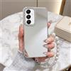BEENTRYS Cover Specchio per Xiaomi Redmi Note 13 Pro 4G/Note 14S 4G/Poco M6 Pro 4G,Trasparente Glitter Bracciale Polso Perle Donna Ragazza Fotocamera Strass TPU Antiurto Protettiva Custodia-Argento