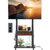 Hellsehen Supporto TV con cassetto in tessuto, per schermo piatto/curvo da 32-75, fino a 200 libbre LCD/LED/OLED, carrello per TV mobile con ruote per casa ufficio all'aperto Max VESA 600 x 400 mm