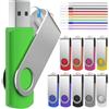 FEBNISCTE Chiavetta USB 64GB 10 Pezzi Pen Drives Portatile Pennetta USB 2.0 - Girevole Pendrive 64 GB Penna USB Chiave USB - FEBNISCTE Multicolorato Chiavette USB 2.0 64 Giga Pennina USB Regalo