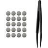 Girftu Auricolari in rete di acciaio antipolvere con colla, in acciaio inox, sostituiscono il filtro della polvere, guscio in acciaio da 3,7 mm, 4,5 mm, 4,8 mm, 5,0 mm (confezione da 10 paia) (4,5 mm)