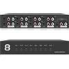 GOMETY Interruttore audio 8 in 1 Out, interruttore audio passivo, 3,5 mm, AUX + RCA L/R, commutatore audio bidirezionale, splitter video per cuffie, fono, altoparlante, sistema audio