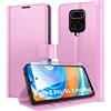 Eirltiy Cover per Xiaomi Redmi Note 9 Pro/9S/9 Pro Max Portafoglio Pelle PU Premium, Custodia Scomparti Carte Antiurto Protettiva Case con 1 Vetro Temperato, Rosa