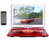 YOOHOO Lettore DVD portatile con schermo LCD da 16,9 Lettore DVD da viaggio per bambini Adattatore per auto ricaricabile Supporto Scheda SD USB AV IN/OUT Telecomando Rosso