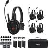 SYNCO XTALK XPro5 Sistema di cuffie intercom wireless, Comunicazione wireless full-duplex 2,4 GHz Grande portata di 500 metri, cuffie di comunicazione per spettacoli dal vivo, performance sul palco