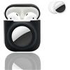Generico Custodia 2 in 1 Compatibile con Airpods 1/2 Compatibile con AirTag, Cover in Silicone Morbido Antigraffio, Anticaduta e Anti-Smarrimento per Airpod Pro 1/2 Uomini Donne