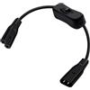 YINGAYOU Cavo di Prolunga Alimentazione C7 a C8 con Interruttore 250V 2.5A Cavo Alimentazione C7 C8 Maschio a Femmina 2x0.75 mm per TV, Monitor, Scanner, PS5, Xbox Series (Nero 0.3 m)