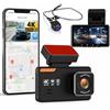 SIXWIN 4K Dashcam, 4K+1080P Doppia Telecamera Auto, 3 Display con WiFi e Controllo App, GPS, ADAS, BSD, LCA, Visione Notturna, Grandangolo, Registrazione in Loop, Sensore G, Parcheggio 24H