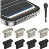 AUZOSL Tappo antipolvere USB C per iPhone 17/17 Pro, 4 alluminio + 4 silicone