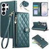 Rosbtib Custodia per Samsung Galaxy S26 Ultra Cover Premium Pelle PU Wallet Flip Case con Tracolla Lunga Slot per Schede Funzione di Supporto Magnetica Cover per Galaxy S26 Ultra - Verde