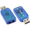 zdyCGTime Scheda audio stereo USB 5.1 esterna,Adattatore audio virtuale a 5.1 canali da USB 2.0 a 3D,Compatibile con Windows e Mac, PC, Notebook.Plug and play.(2 pezzi/blu)